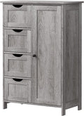 Irontar Bathroom Storage, Freestanding Bathroom Cabinet, Storage Cabinet Organizer with 4 Drawers and Adjustable Shelf for Home Office Furniture, White CWG005W Home & Garden > Household Supplies > Storage & Organization Irontar Rustic Grey  