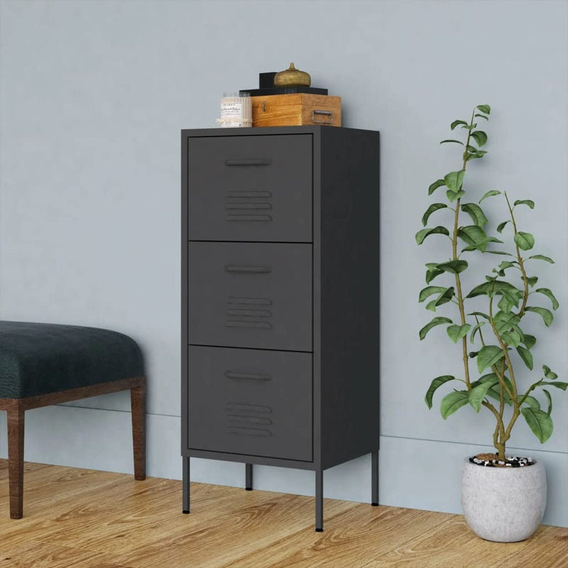 Locker, Filing Cabinet, Standing Cabinet, Bookcase, Black 16.7"X13.8"X40" Steel for Bedroom, Closet, Home, File Office, Storage Collection Furniture Decor Home & Garden > Household Supplies > Storage & Organization ZQQLVOO Anthracite  