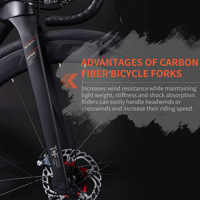 SAVADECK Carbon Fiber Road Bike, Complete Carbon Racing Road Bike 22 Speed with Shimano ULTEGRA R8000 Group Set and R8020 Hydraulic Disc Brake and Thru Axle System Sporting Goods > Outdoor Recreation > Cycling > Bicycles SAVADECK   