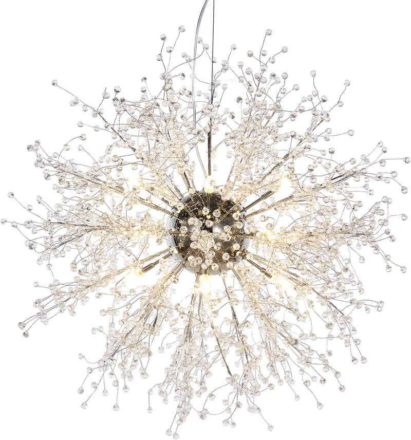 GDNS Chandeliers Firework LED Light Stainless Steel Crystal Pendant Lighting Ceiling Light Fixtures Chandeliers Lighting,Dia 23.5 Inch Home & Garden > Lighting > Lighting Fixtures > Chandeliers GDNS Dia:27.5 in  