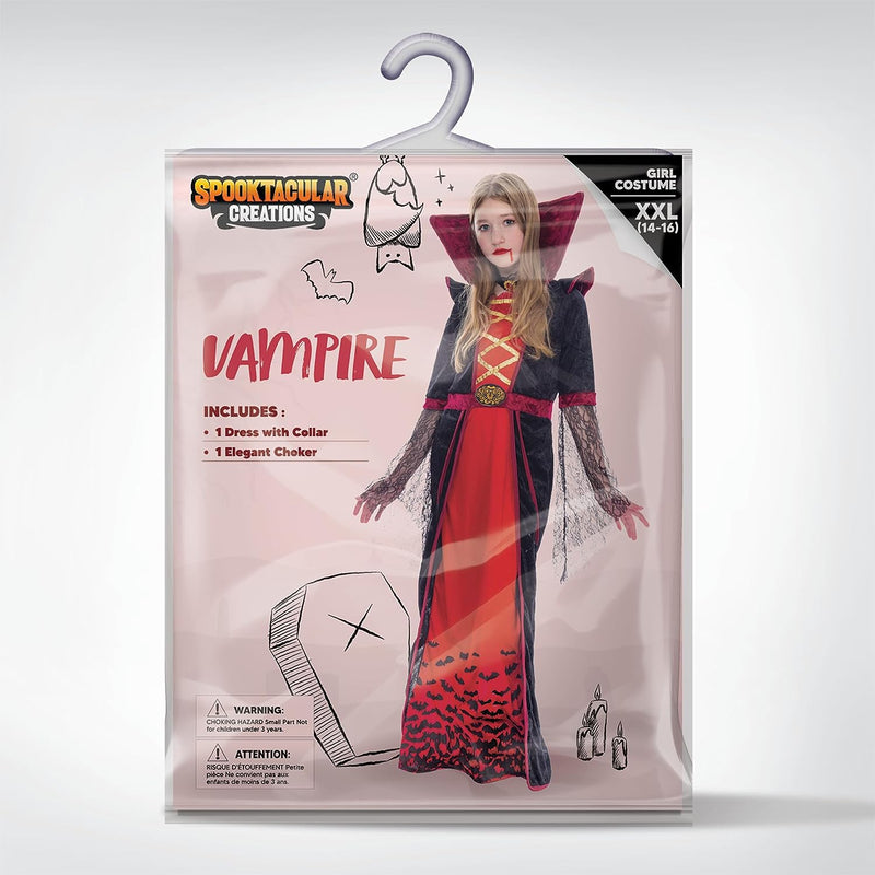 Spooktacular Creations Royal Vampire Costume for Girls Deluxe Set Halloween Gothic Victorian Vampiress Queen Dress up Party  Joyin Inc   