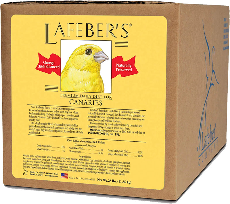 LAFEBER'S Premium Daily Diet Pellets Pet Bird Food, Made with Non-Gmo and Human-Grade Ingredients, for Canaries, 1.25 Lb Animals & Pet Supplies > Pet Supplies > Bird Supplies > Bird Food Lafeber Company Classic 25 lb 