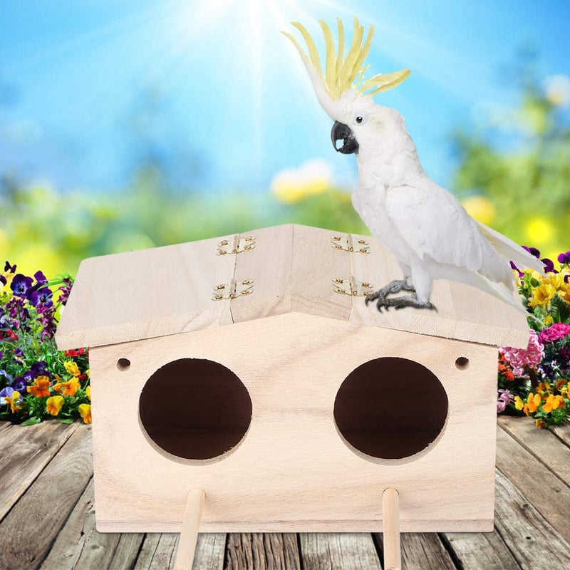 Parakeet Nesting Box, Wooden Pet Bird Nests House Cockatiel Breeding Box Cage with Perch Birdhouse Accessories for Parrots Swallows Cockatiel Lovebirds Budgie Finch, 9.1X5.1X4.9In Animals & Pet Supplies > Pet Supplies > Bird Supplies > Bird Cages & Stands Leftwei   