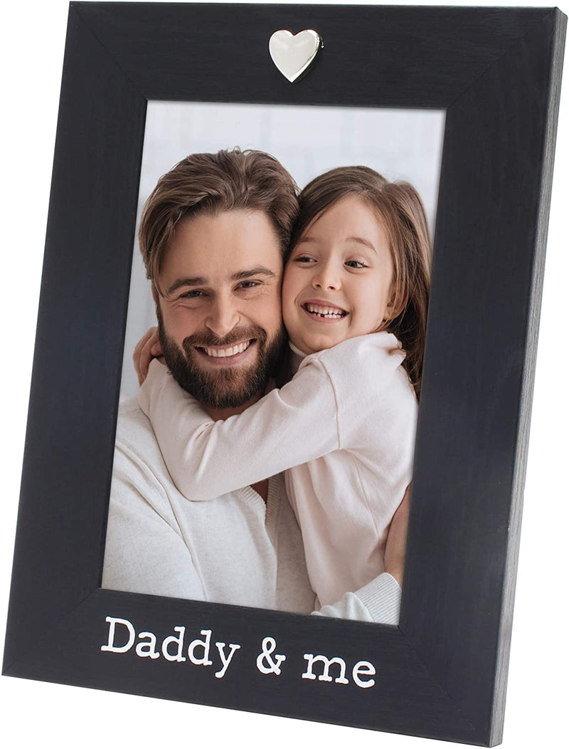 MIMOSA MOMENTS Silver Heart Black Picture Frame for 4X6 Photo (Mommy & Me) Home & Garden > Decor > Picture Frames MIMOSA MOMENTS Daddy & me  