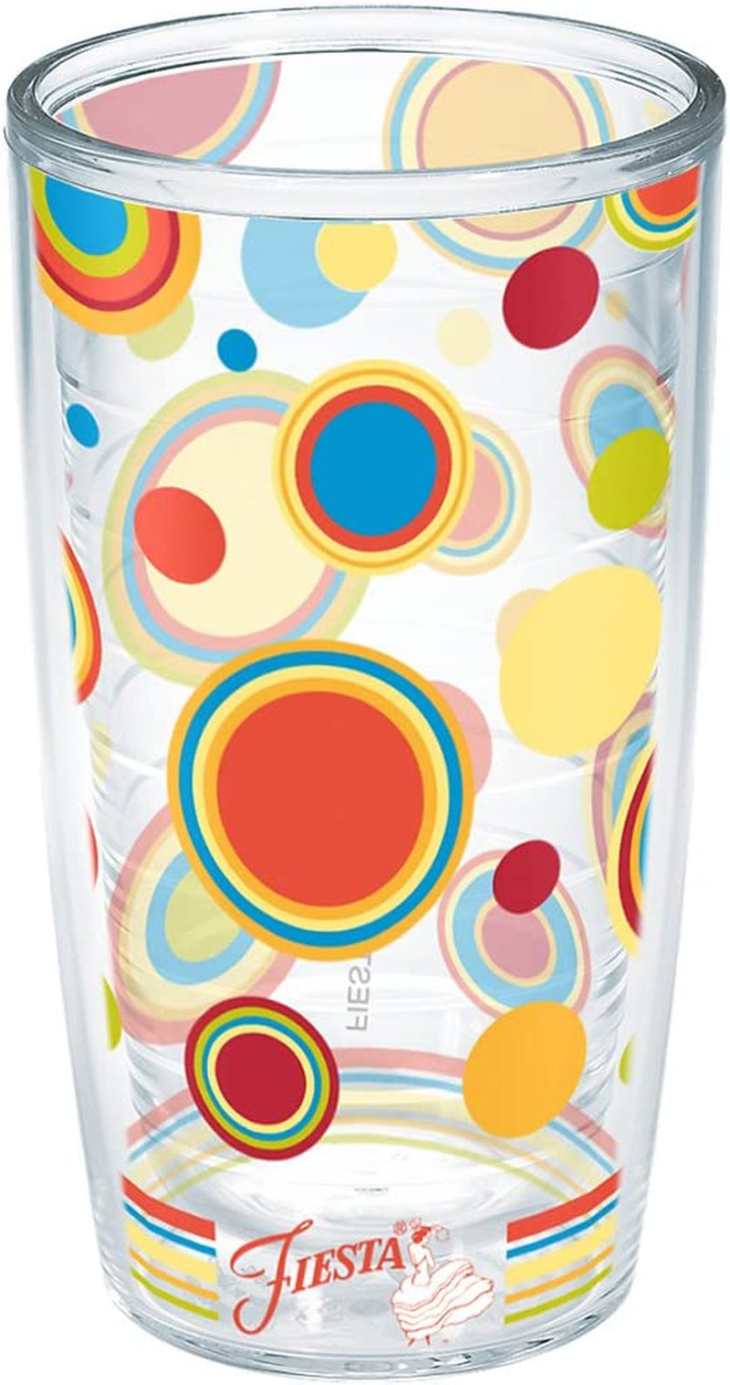 Tervis Made in USA Double Walled Fiesta Insulated Tumbler Cup Keeps Drinks Cold & Hot, 16Oz - 4Pk, Poppy Dots Home & Garden > Kitchen & Dining > Tableware > Drinkware Tervis Classic - Unlidded 16oz 