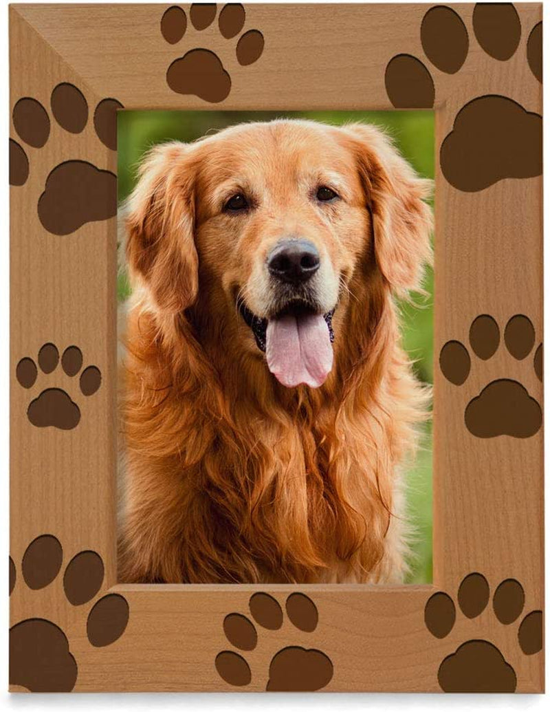 KATE POSH - Doggie Paw Engraved Natural Wood Picture Frame, Best Dog Ever, Memorial Dog Frame, Best Cat Ever, Memorial Cat Photo Frame (5X7-Vertical) Home & Garden > Decor > Picture Frames KATE POSH 5x7-Vertical  
