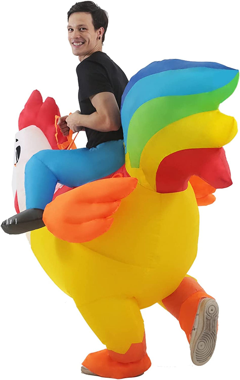KOOY Inflatable Costume Adult Rooster Ride on Chicken Costume,Halloween Costumes Blow up Costumes  KOOY   