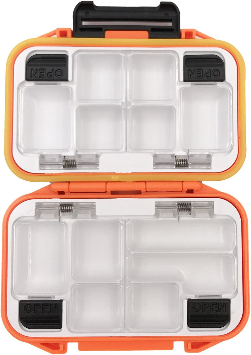 Milepetus Waterproof Fishing Lure Box Spoon Hooks Baits Storage Tackle Box Containers for Casting Fishing Fly Fishing,Large/Medium/Small Lure Case Available Sporting Goods > Outdoor Recreation > Fishing > Fishing Tackle Milepetus Orange-Small  