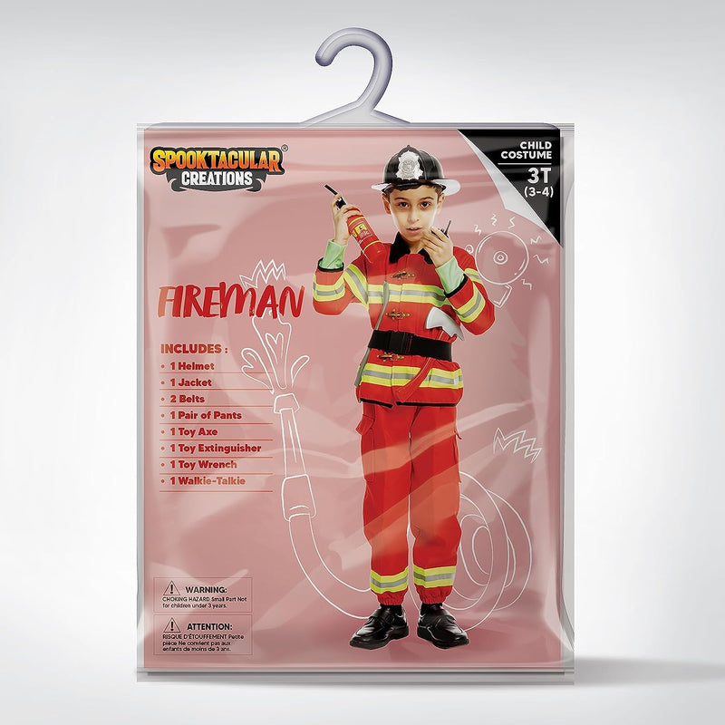 Spooktacular Creations Child Unisex Red Fireman Costume for Halloween Dress Up-3T  Joyin Inc   