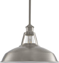 Olivera 10.5 Inch Metal Pendant Light | Brushed Nickel Pendant Lighting for Kitchen Island with LED Bulb LL-P833-1BN Home & Garden > Lighting > Lighting Fixtures Linea di Liara Brushed Nickel 12.5" dia 