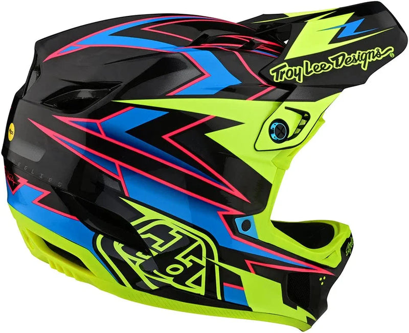 Troy Lee Designs D4 Carbon Full Face Mountain Bike Helmet for Max Ventilation Lightweight MIPS EPP EPS Racing Downhill DH BMX MTB - Adult Men Women