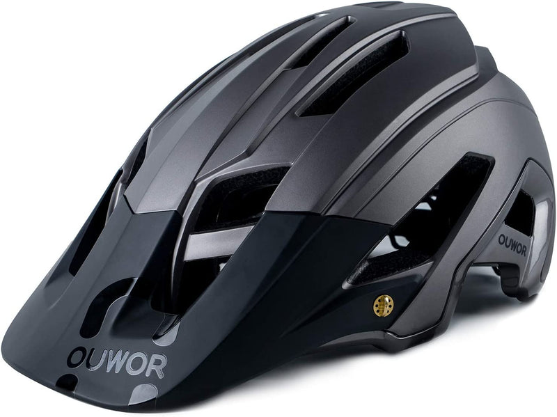 OUWOR Mountain Bike MTB Helmet for Adults and Youth Sporting Goods > Outdoor Recreation > Cycling > Cycling Apparel & Accessories > Bicycle Helmets OUWOR Titanium Large: 56-61 cm / 22-24 inch 