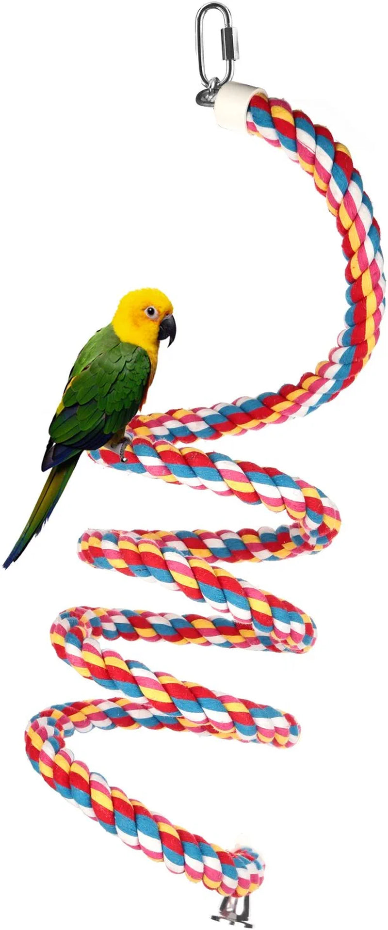 Bvanki Bird Rope Toys,49 Inch Long Parrot Bungees Rope Toys, Large Medium and Small Parrot Toys Spiral Standing Toys (Medium 49 Inch) Animals & Pet Supplies > Pet Supplies > Bird Supplies > Bird Toys Bvanki Large 94 Inch  