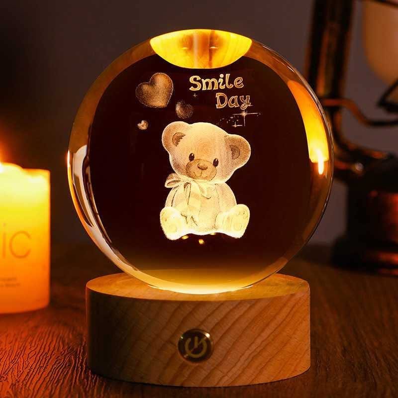 3D Crystal LED Night Light with Rain Cloud Model and LED Lamp Base,Clear Solar System Crystal Ball,3D Galaxy Crystal Ball Night Light for Kids,Birthday Gift for Teens Boys and Girls (Color : A) Home & Garden > Lighting > Lamps LIDON K  