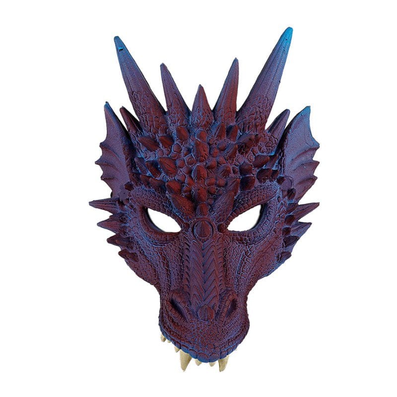 3D Dragon Mask Halloween Party Costume Cosplay for Adults Men, Scary Animal Half Face Masks Apparel & Accessories > Costumes & Accessories > Masks EFINNY Purple  