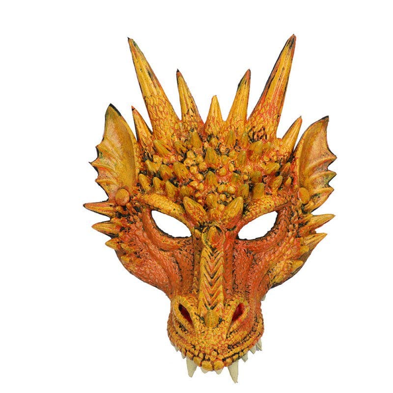 3D Dragon Mask Halloween Party Costume Cosplay for Adults Men, Scary Animal Half Face Masks Apparel & Accessories > Costumes & Accessories > Masks EFINNY Yellow  