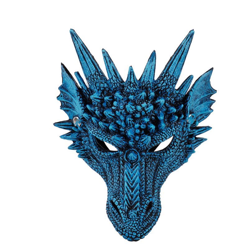 3D Dragon Mask Halloween Party Costume Cosplay for Adults Men, Scary Animal Half Face Masks Apparel & Accessories > Costumes & Accessories > Masks EFINNY Blue  