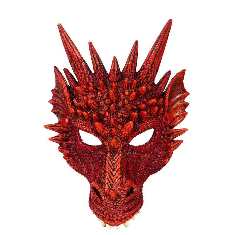 3D Dragon Mask Halloween Party Costume Cosplay for Adults Men, Scary Animal Half Face Masks Apparel & Accessories > Costumes & Accessories > Masks EFINNY Red  