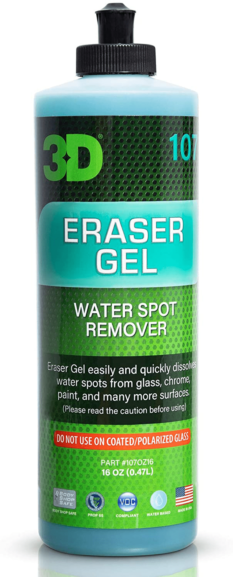 3D Eraser Gel Hard Water Stain Remover - 16 oz - Hard Water Spot Remover for Cars, Glass, and Paint - All Natural Shower Door Cleaner - Cleans Mirrors, Windows, Chrome Surfaces, and More  3D Default Title  