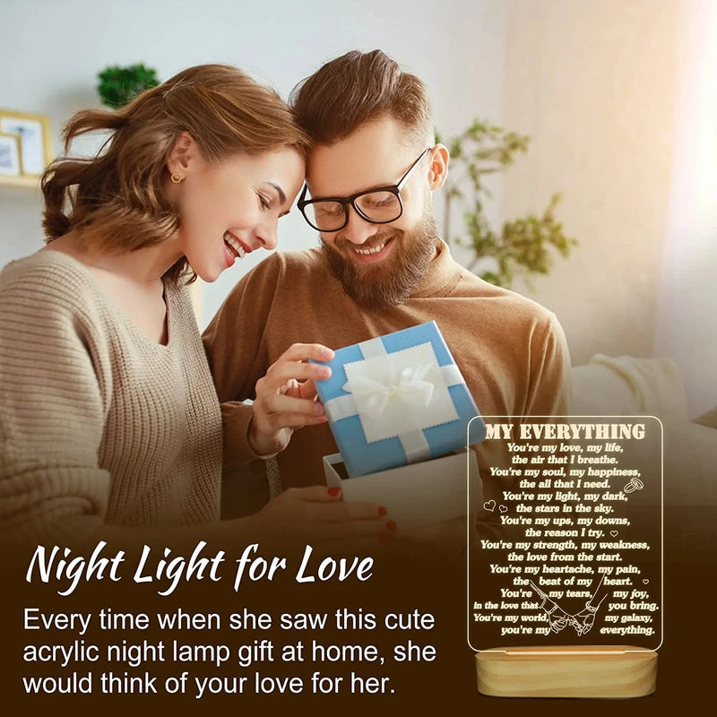 3D Illusion Lamp I Love You Night Light for Lover Husband Wife Mom Daddy Gifts,Warm White Color Desk Table Lamps for Room Office Decoration (My Everything) Home & Garden > Lighting > Night Lights & Ambient Lighting Lightzz   