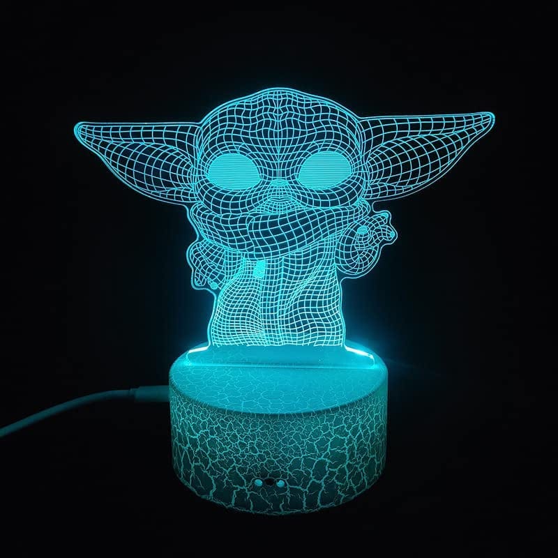 3D Illusion Star Wars Lamp for Kids and Fans - 7 Colours Creative Lighting Baby Yoda Gifts Night Lights, Birthday Holiday Christmas Gifts for Boys and Girls