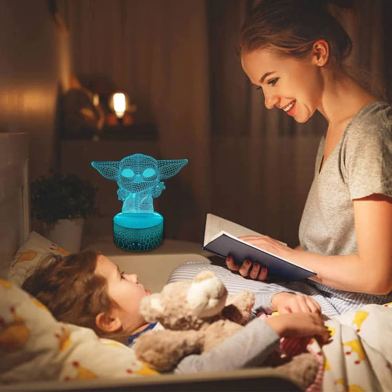 3D Illusion Star Wars Lamp for Kids and Fans - 7 Colours Creative Lighting Baby Yoda Gifts Night Lights, Birthday Holiday Christmas Gifts for Boys and Girls Home & Garden > Lighting > Night Lights & Ambient Lighting RUIDELI   