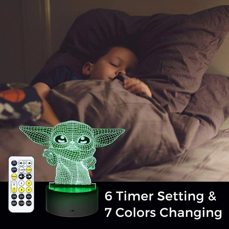 3D Illusion Star Wars Night Light,4 Pattern with Timing Function Star Wars Toys LED Night Lamp for Room Decor,Great Birthday Christmas Gifts for Star Wars Fans Boys Girls Men