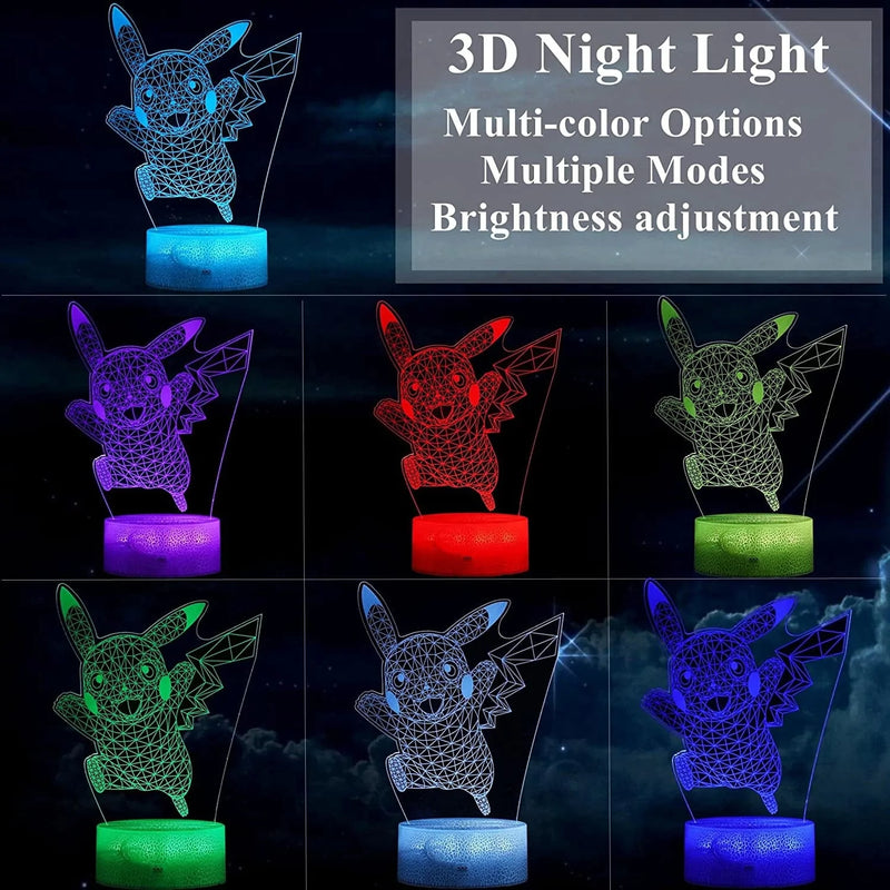 3D Night Light, Cartoon Anime Illusion Lamp for Kids, 3D Lamp, Christmas Birthday Gifts for Girls Boys Men Women - 16 Colors Changing (Color 1) Home & Garden > Lighting > Night Lights & Ambient Lighting CEEREE   