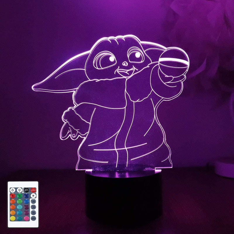 3D Night Light, Hologram Effect Led Illusion Table Lamp, 16 Color Change Decor Lamp, Touch USB Charge Bedside Desk Light with Remote Control, Christmas Birthday Gifts for Children Kids (Boys, Girls) Home & Garden > Lighting > Night Lights & Ambient Lighting Chaqujor ball-toy-baby-yoda  