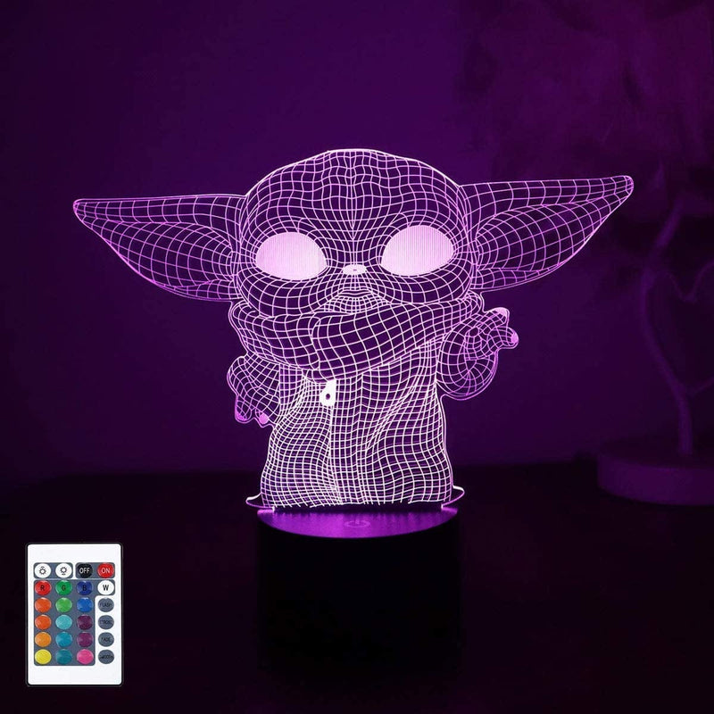 3D Night Light, Hologram Effect Led Illusion Table Lamp, 16 Color Change Decor Lamp, Touch USB Charge Bedside Desk Light with Remote Control, Christmas Birthday Gifts for Children Kids (Boys, Girls) Home & Garden > Lighting > Night Lights & Ambient Lighting Chaqujor naughty-baby-yoda  
