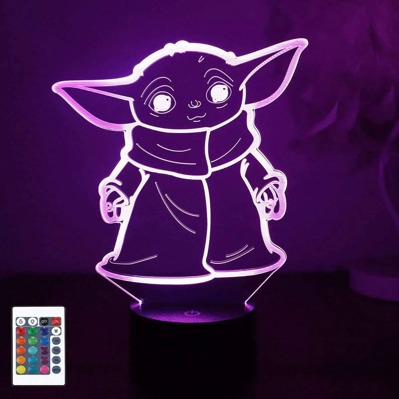 3D Night Light, Hologram Effect Led Illusion Table Lamp, 16 Color Change Decor Lamp, Touch USB Charge Bedside Desk Light with Remote Control, Christmas Birthday Gifts for Children Kids (Boys, Girls) Home & Garden > Lighting > Night Lights & Ambient Lighting Chaqujor obediently-baby-yoda  