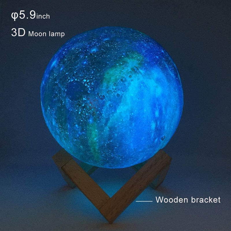 3D Printing Moon Lamp USB LED Night Lunar Light Moonlight Touch Color W/ Remote,Valentine'S Day, Christmas Gift(5.9 Inch)