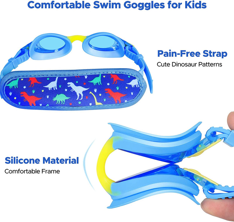 MAIGOZON Kids Swim Goggles with Pain-Free Fabric Strap Cover and Swim Bag, No Tangle Toddler Goggles for Girls Boys Age 3-14 Sporting Goods > Outdoor Recreation > Boating & Water Sports > Swimming > Swim Goggles & Masks MAIGOZON   