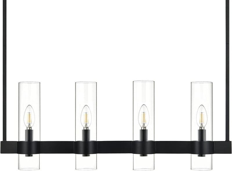 Linea Di Liara Teramo Farmhouse Matte Black Wall Sconce Wall Lighting Modern Bathroom Wall Sconces Wall Lights for Hallway and Bedroom Wall Sconce Lighting Fixture - Frosted Glass Shade Home & Garden > Lighting > Lighting Fixtures > Chandeliers Linea di Liara Black/Clear 30" Linear 