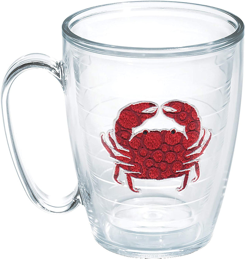 Tervis Crab Insulated Tumbler with Emblem and Red Lid, 16 Oz, Clear Home & Garden > Kitchen & Dining > Tableware > Drinkware Tervis No Lid 16oz Mug 