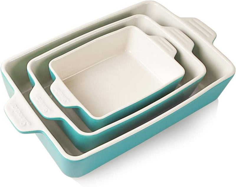SWEEJAR Ceramic Bakeware Set, Rectangular Baking Dish Lasagna Pans for Cooking, Kitchen, Cake Dinner, Banquet and Daily Use, 11.8 X 7.8 X 2.75 Inches of Casserole Dishes (Navy) Home & Garden > Kitchen & Dining > Cookware & Bakeware SWEEJAR Turquoise  