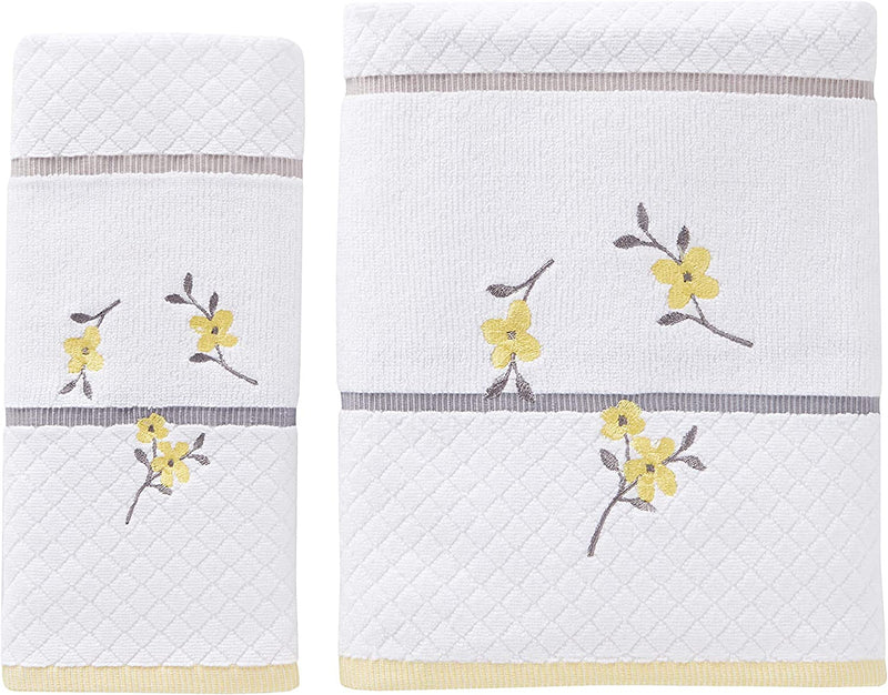 SKL HOME by Saturday Knight Ltd. - P0758000805103 Spring Garden Bath Towel, White, Bath Towel - Embroidered Home & Garden > Linens & Bedding > Towels SKL Home   