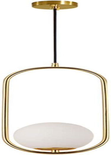 KCO Lighting 1 Light Globe Pendant Light Fixture, Mid Century Modern Adjustable Pendant Lighting ,Gold Hanging Light with White Frosted Glass Globe for Island Kithchen Bedroom Living Room (9.8'') Home & Garden > Lighting > Lighting Fixtures KCO 9.8''  