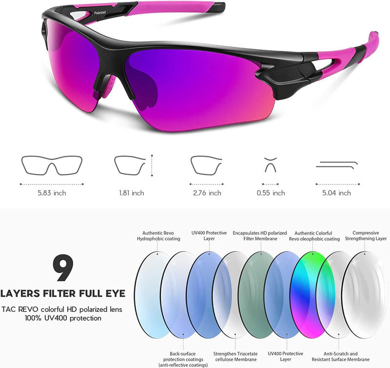 Polarized Sports Sunglasses for Men Women Youth Baseball Fishing Cycling Running Golf Motorcycle Tac Glasses UV400 Sporting Goods > Outdoor Recreation > Winter Sports & Activities Bea·CooL   