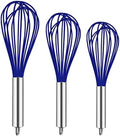 TEEVEA Silicone Whisk 3 Pack Upgraded Kitchen Silicone Whisk Balloon Wire Whisk Set Sturdy Egg Beater Baking Tools for Blending Whisking Beating Stirring Cooking Baking Home & Garden > Kitchen & Dining > Kitchen Tools & Utensils TEEVEA 3 Pack Blue  