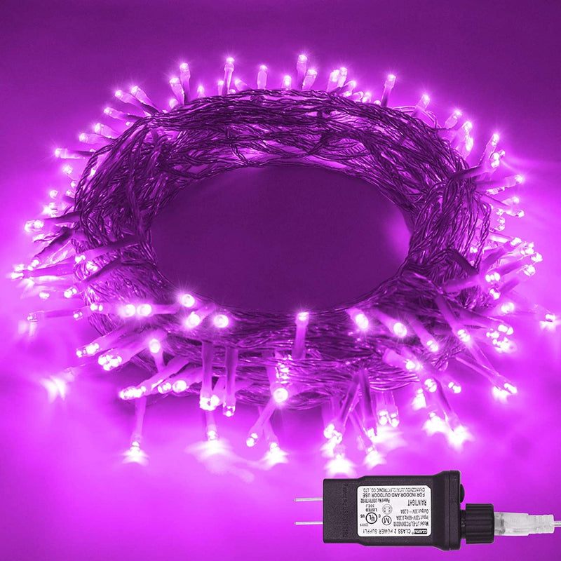 Hometimes 500 LED Christmas String Lights, 197 FT Connectable Waterproof String Lights Green Wire with 8 Modes, Xmas Vintage Decorations for Indoor Outdoor Party Yard Garden Decor (Blue) Home & Garden > Lighting > Light Ropes & Strings Hometimes 66ft 200 LED Clear Wire Purple 