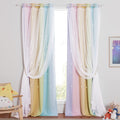 NICETOWN Stars and Moon Hollow-Out Blackout Curtains for Kids Room / Nursery, Grommet Top 2 Layer Window Treatment Curtain Panels for Living Room / Thanksgiving (2-Pack, W52 X L84 Inches, Navy Blue) Home & Garden > Decor > Window Treatments > Curtains & Drapes NICETOWN Rainbow-3 W52 x L95 