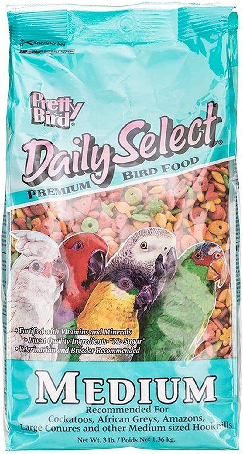 Pretty Bird International Bpb73117 3-Pound Daily Select Premium Bird Food, Medium
