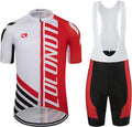 Coconut Ropamo CR Men'S Cycling Jersey Set Road Bike Jersey Zipper Pocket Bib Shorts with 4D Padded Cycling Clothing Set Sporting Goods > Outdoor Recreation > Cycling > Cycling Apparel & Accessories Coconut Ropamo Red/White 3X-Large 