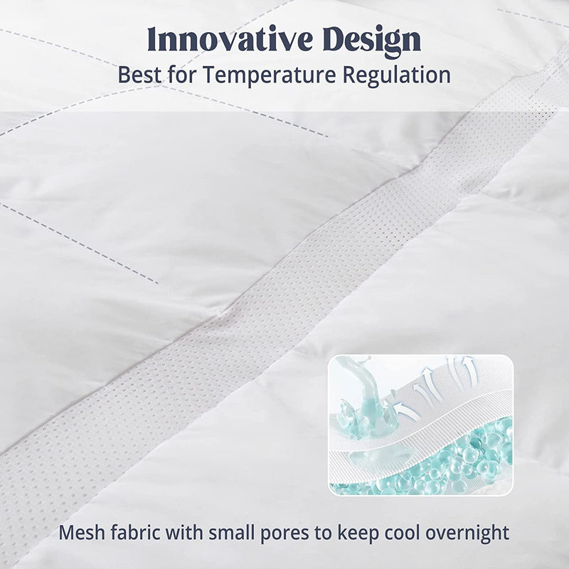 Puredown® Lightweight down Comforter King Size, Super Breathable Mesh Spliced Summer Duvet Insert, Light Warmth Bedding Comforters, Filled with 75% Down Home & Garden > Linens & Bedding > Bedding > Quilts & Comforters puredown   