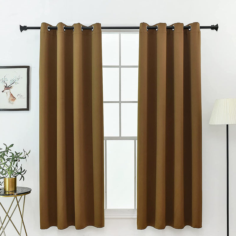 Meidiya Blackout Curtains with Grommet 2 Panels Set Thermal Insulated for Bedroom Window Living Room Kitchen Privacy Darkening Curtains Block UV Noise Reduction (42 X 63 Inch Taupe) Home & Garden > Decor > Window Treatments > Curtains & Drapes meidiya   