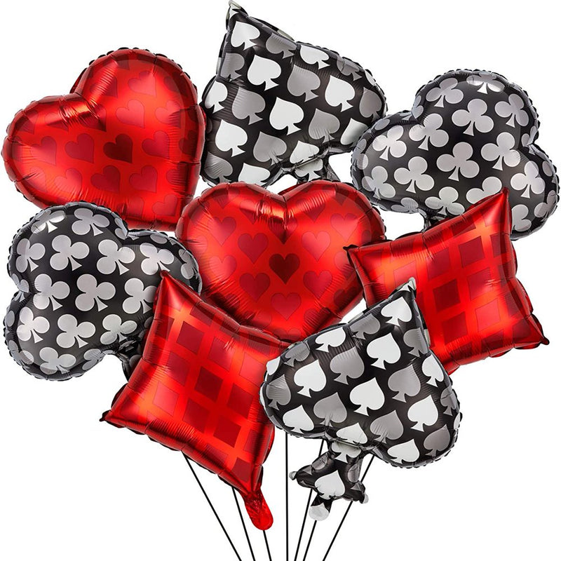FYBD 8 Pieces Casino Theme Party Balloons Playing Cards Balloons Casino Foil Balloons Casino Party Decoration Supplies for Las Vegas Party, Poker Events, Casino Night Birthday Arts & Entertainment > Party & Celebration > Party Supplies FYBD   
