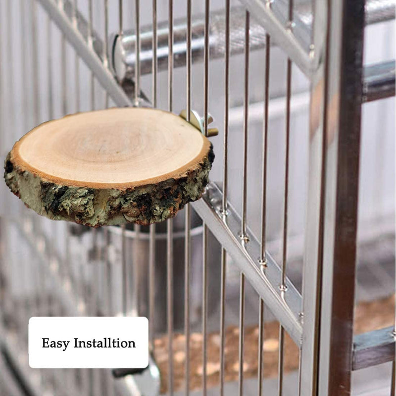 Hamiledyi Perch Platform for Bird Cage,Natural round Wooden Stand Platform Bird Toy for Canary Parakeet Cockatiel Parrot Budgie Sparrow(2 Pcs) Animals & Pet Supplies > Pet Supplies > Bird Supplies Hamiledyi   
