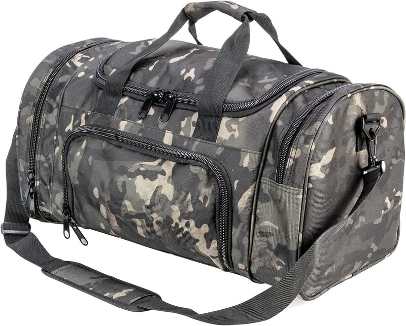 PANS Military Waterproof Duffel Bag Tactical Outdoor Gym Bag Army Carry on Bag with Shoes Compartment,Molle System,Shoulder Bag&Handbag for Sports Travel Camping Hunting(Black-Multicam-B) Home & Garden > Household Supplies > Storage & Organization PANS Black-multicam  