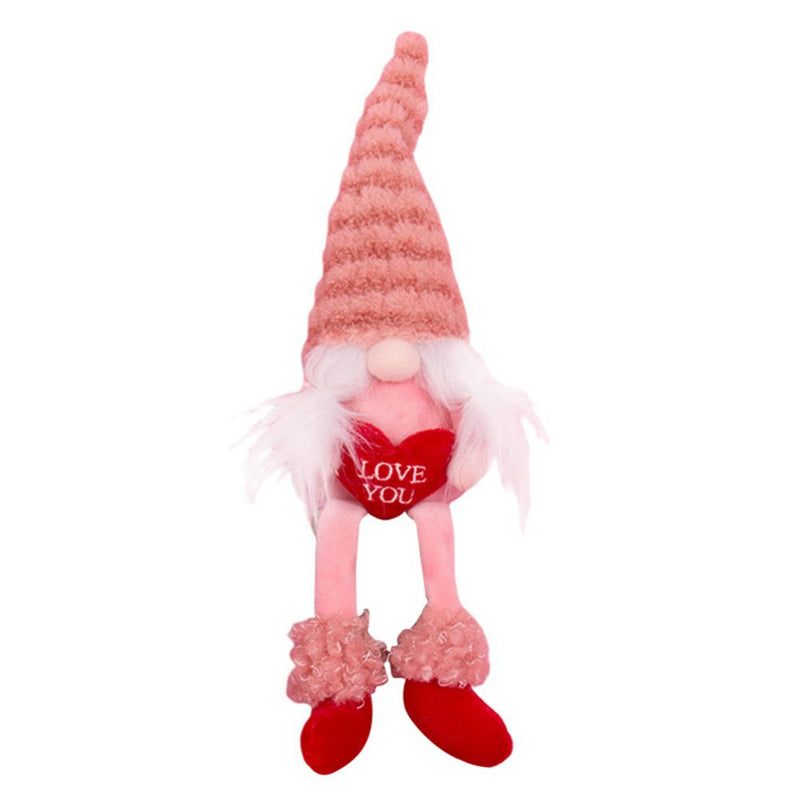 Love Faceless Gnome Handmade Table Ornament Dwarf Doll Valentine'S Present Valentine'S Day Decoration Home & Garden > Decor > Seasonal & Holiday Decorations Ardorlove 3.94*1.57*7.87" C2 